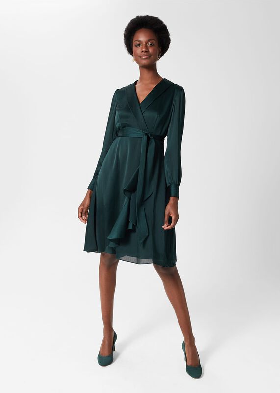 Sally Fit And Flare Satin Dress