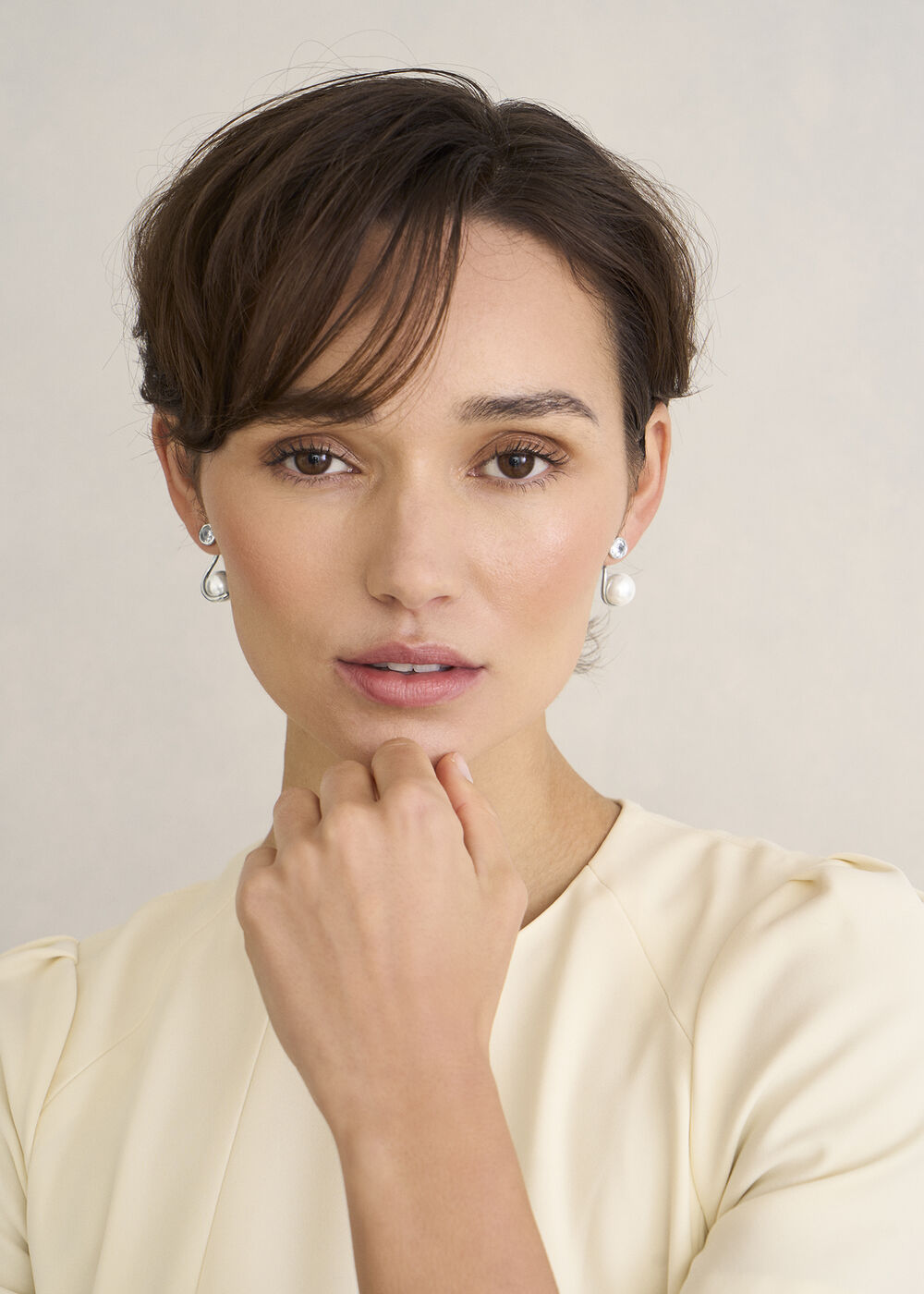 Robyn Glass Earrings, Silver, hi-res