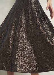 Eltham Sequin Dress, Deep Brown, hi-res