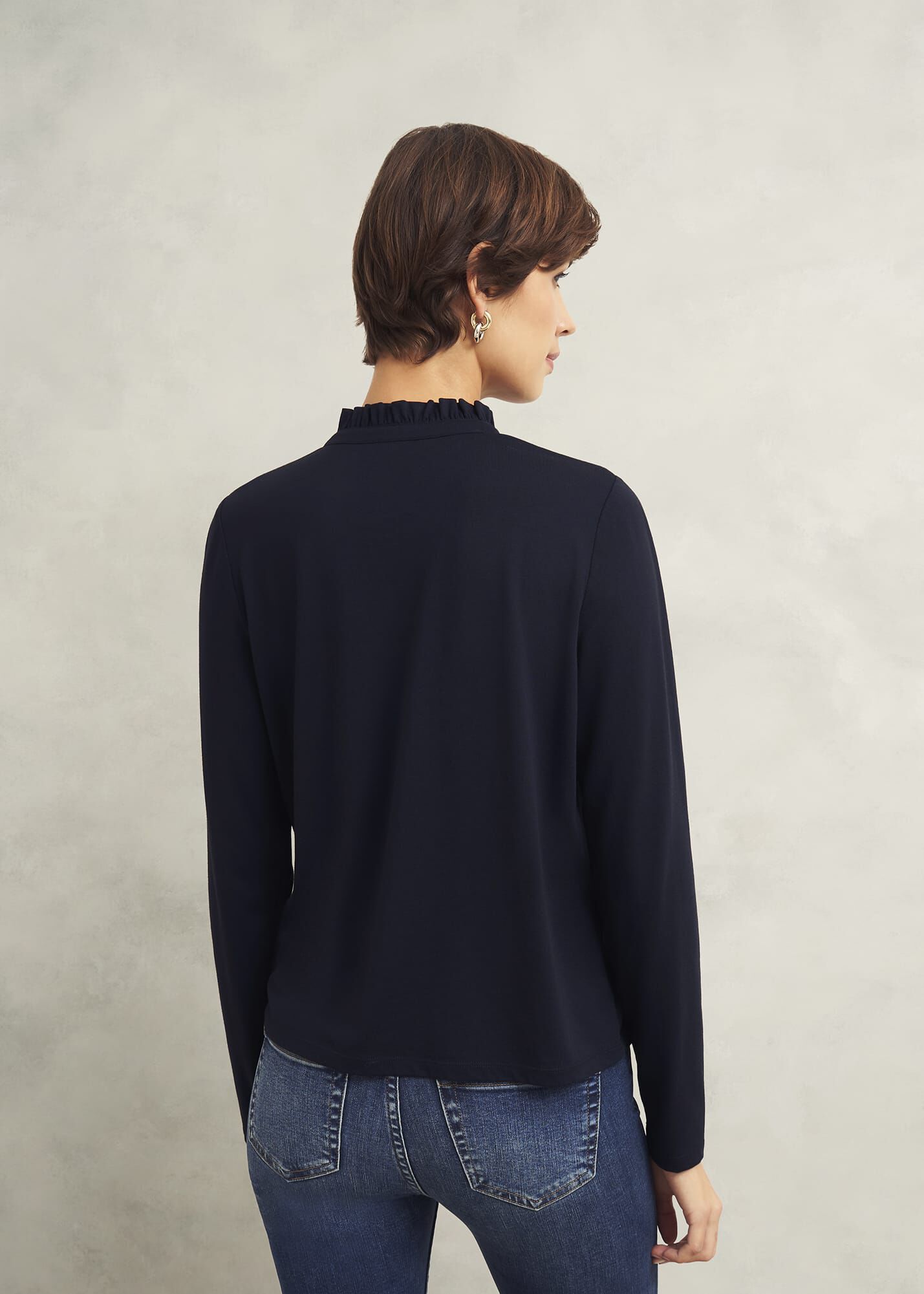 Ramona Cotton Blend Collared Top | Hobbs UK |