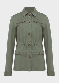 Macy Cotton Blend Jacket, Khaki, hi-res