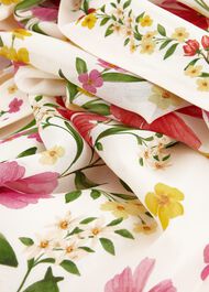 Aurelia Floral Silk Dress, Cream Multi, hi-res