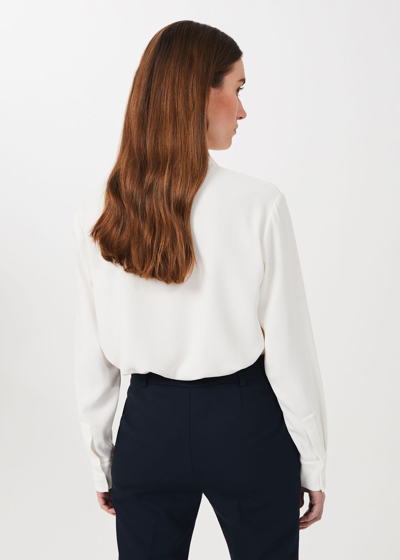 Eva Silk Shirt, Ivory, hi-res