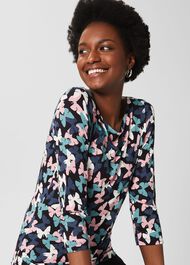 Sonya Printed Top, Pink Blue, hi-res