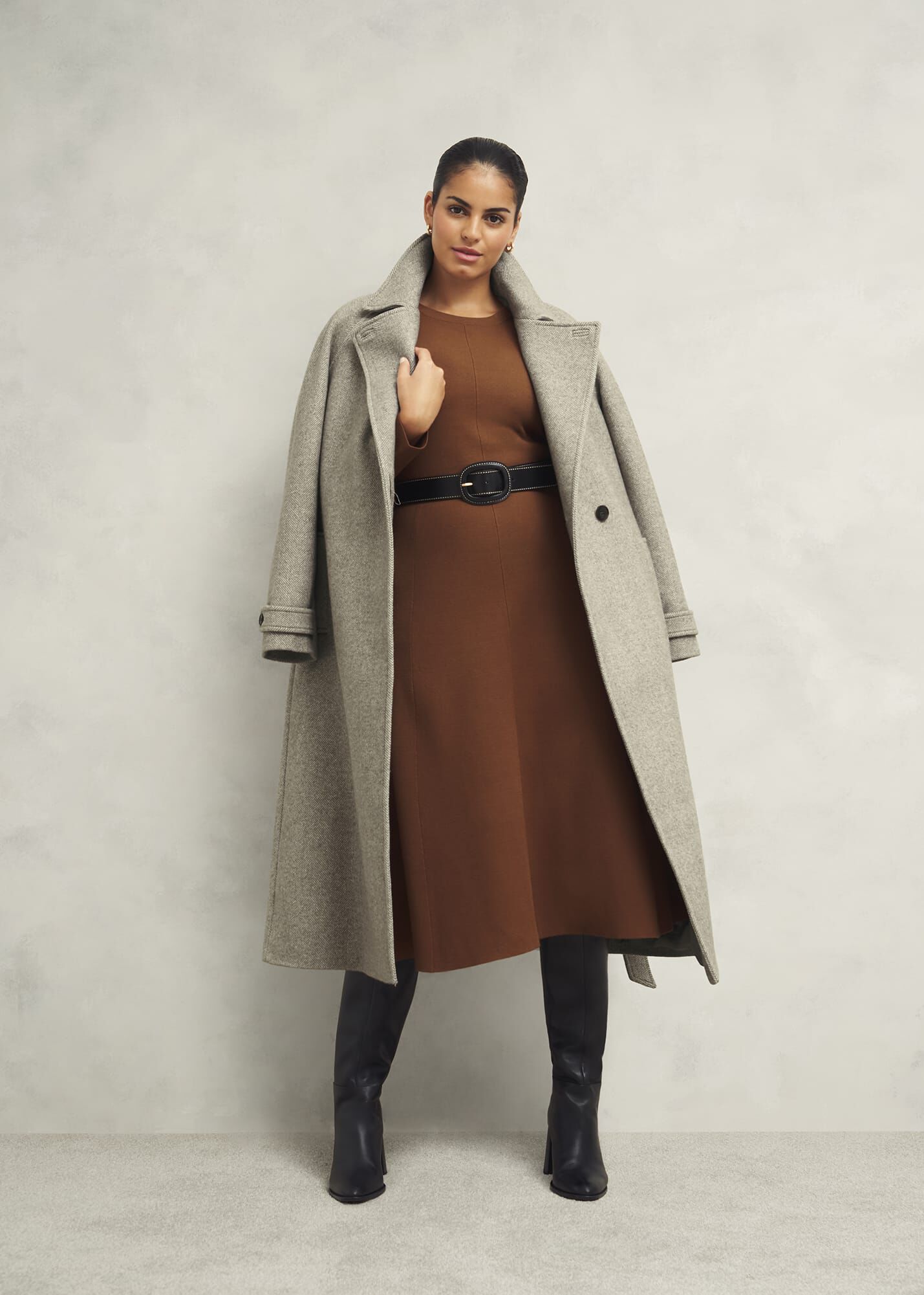 【Hobbs London】Darracott タイウエスト ミディドレス BROWN Darracott Tie Waist Midi Dress | Hobbs UK |