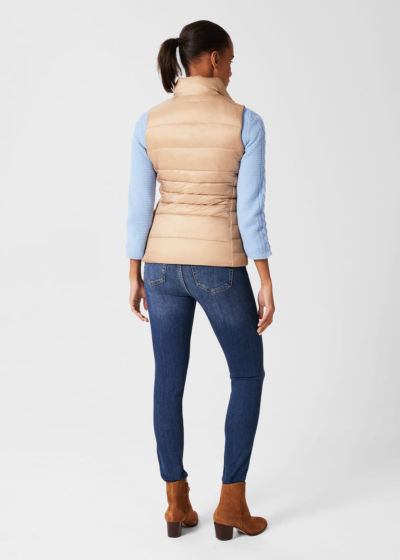 Noemi Water Resistant Padded Vest, Camel, hi-res