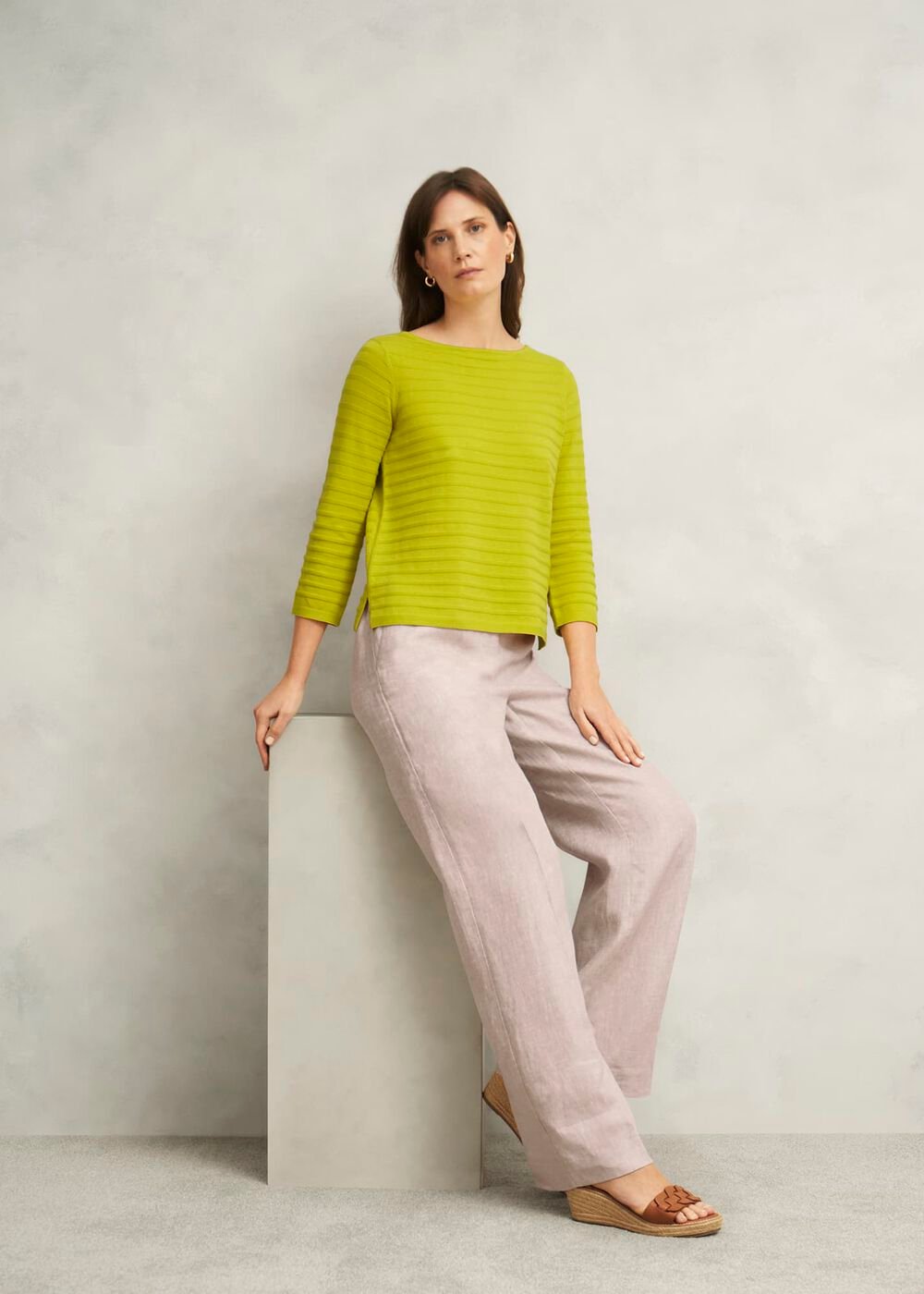 Nellie Cotton Jumper, Citrine Green, hi-res