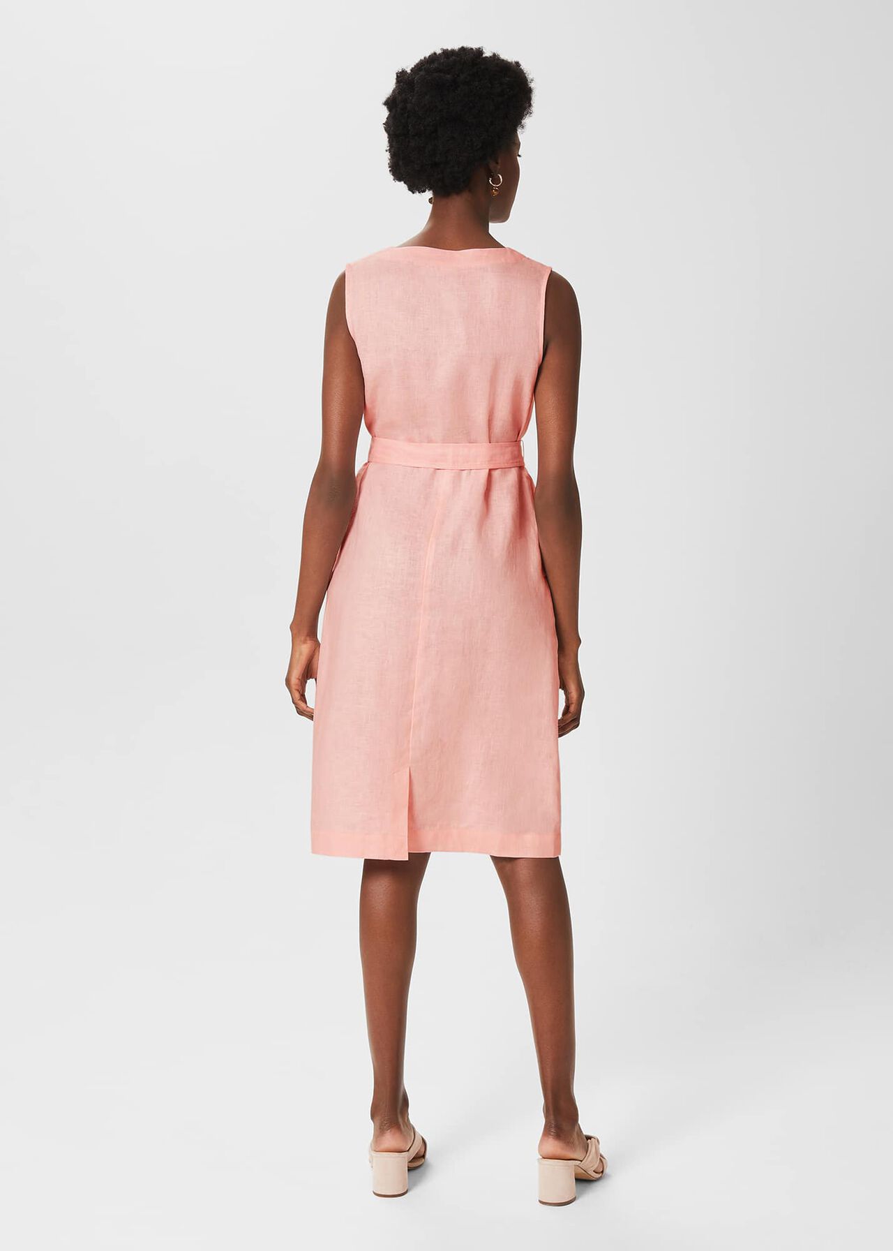 Jalen Linen Dress, Warm Pink, hi-res