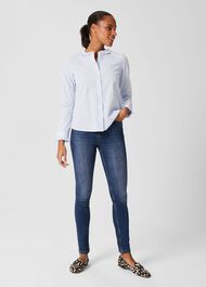 Miri Stripe Blouse, Blue Ivory, hi-res