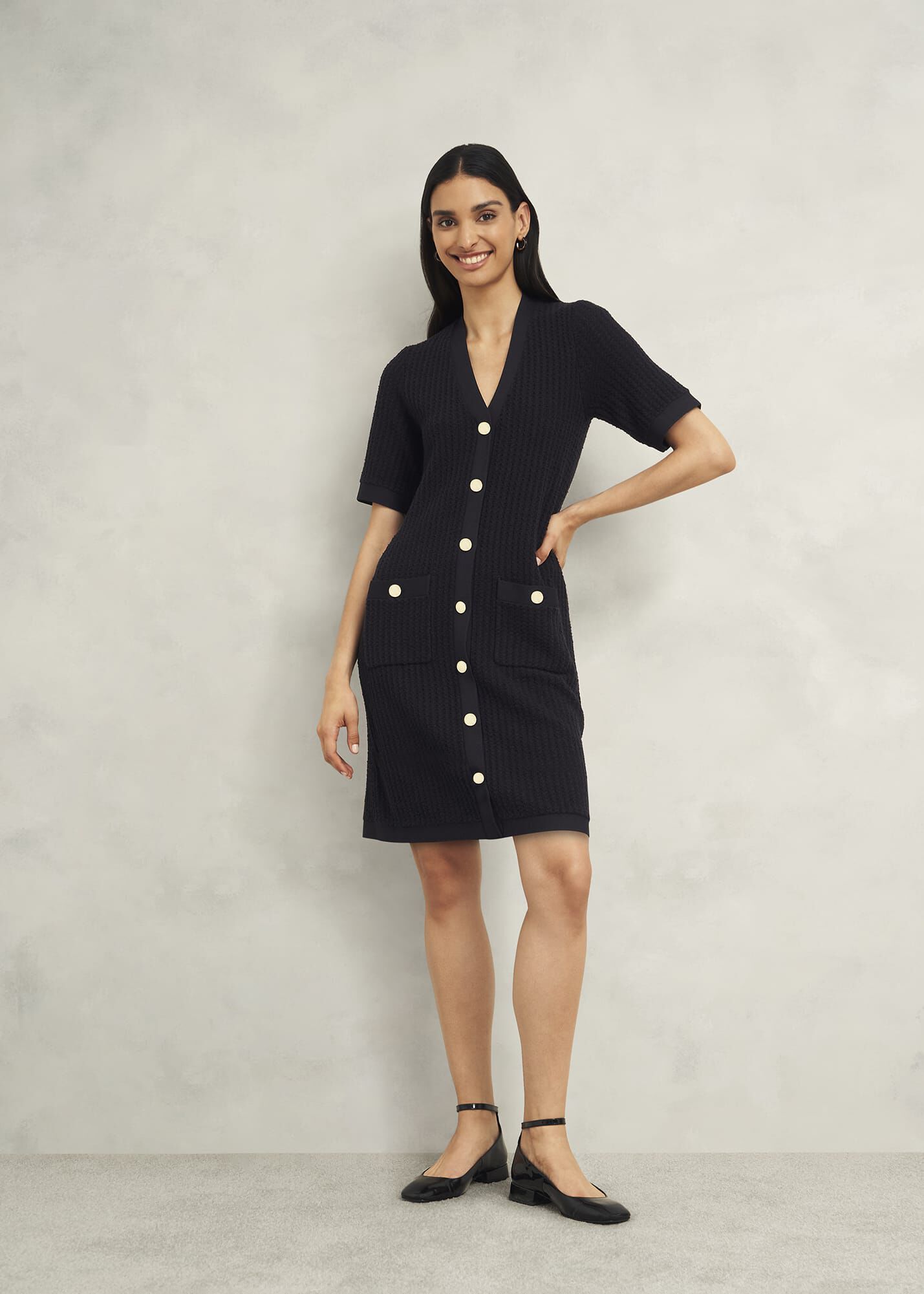 Hobbs blue velvet dress clearance