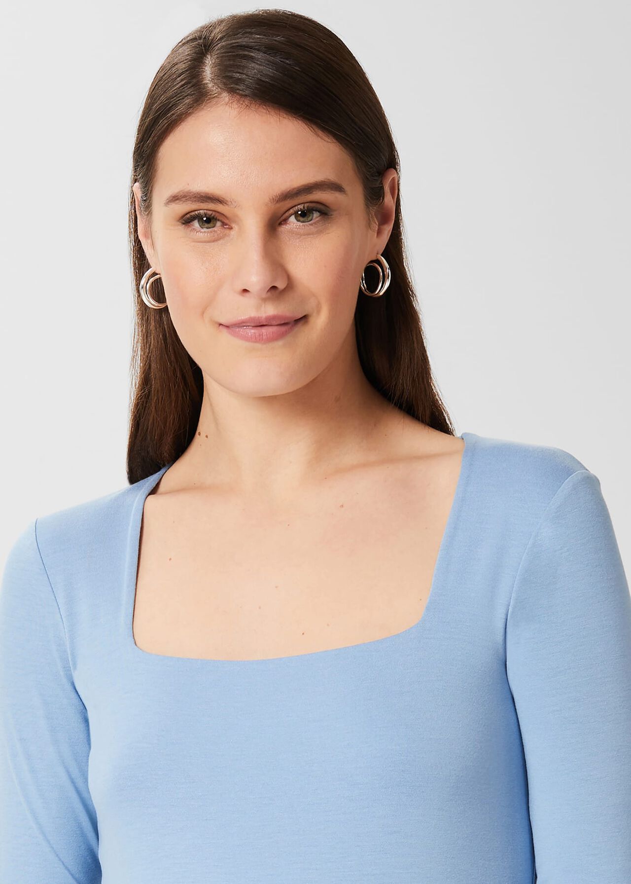 Debbie Double Fronted Top, Serene Blue, hi-res