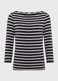 Sonya Striped Top, Navy Ivory, hi-res