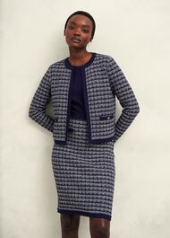 Audra Knitted Jacket, Midnight Ivory, hi-res
