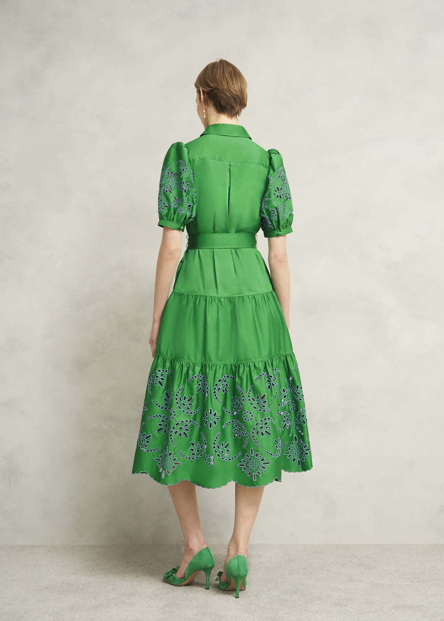thumbnail image 2 of Bravissimo Fit And Flare Broderie Dress PD656 – Knee Length, Viscose Elastane, Geometric Pattern 2 of 5