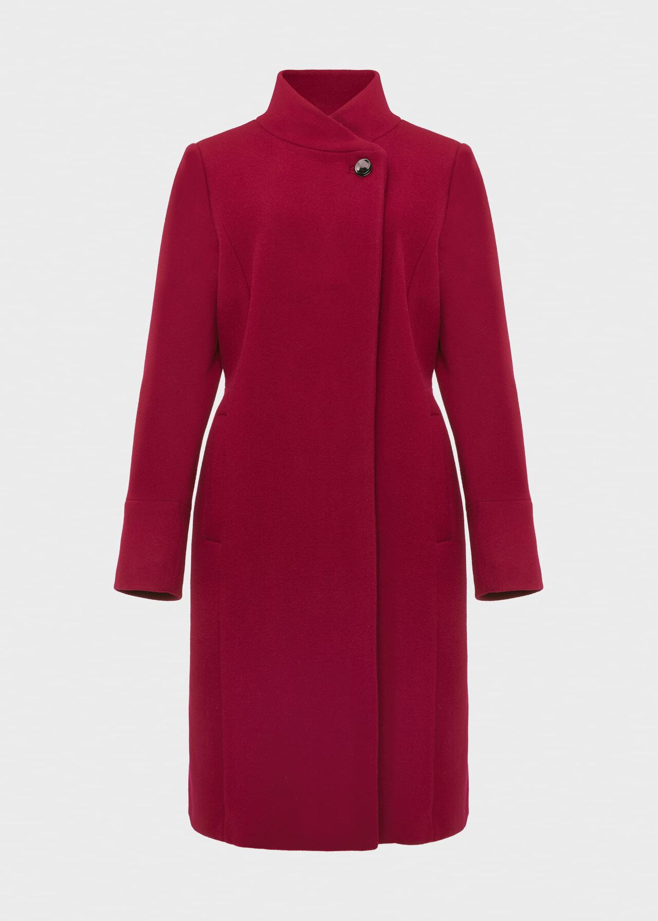 Maisie Wool Blend Coat, Dark Raspberry, hi-res