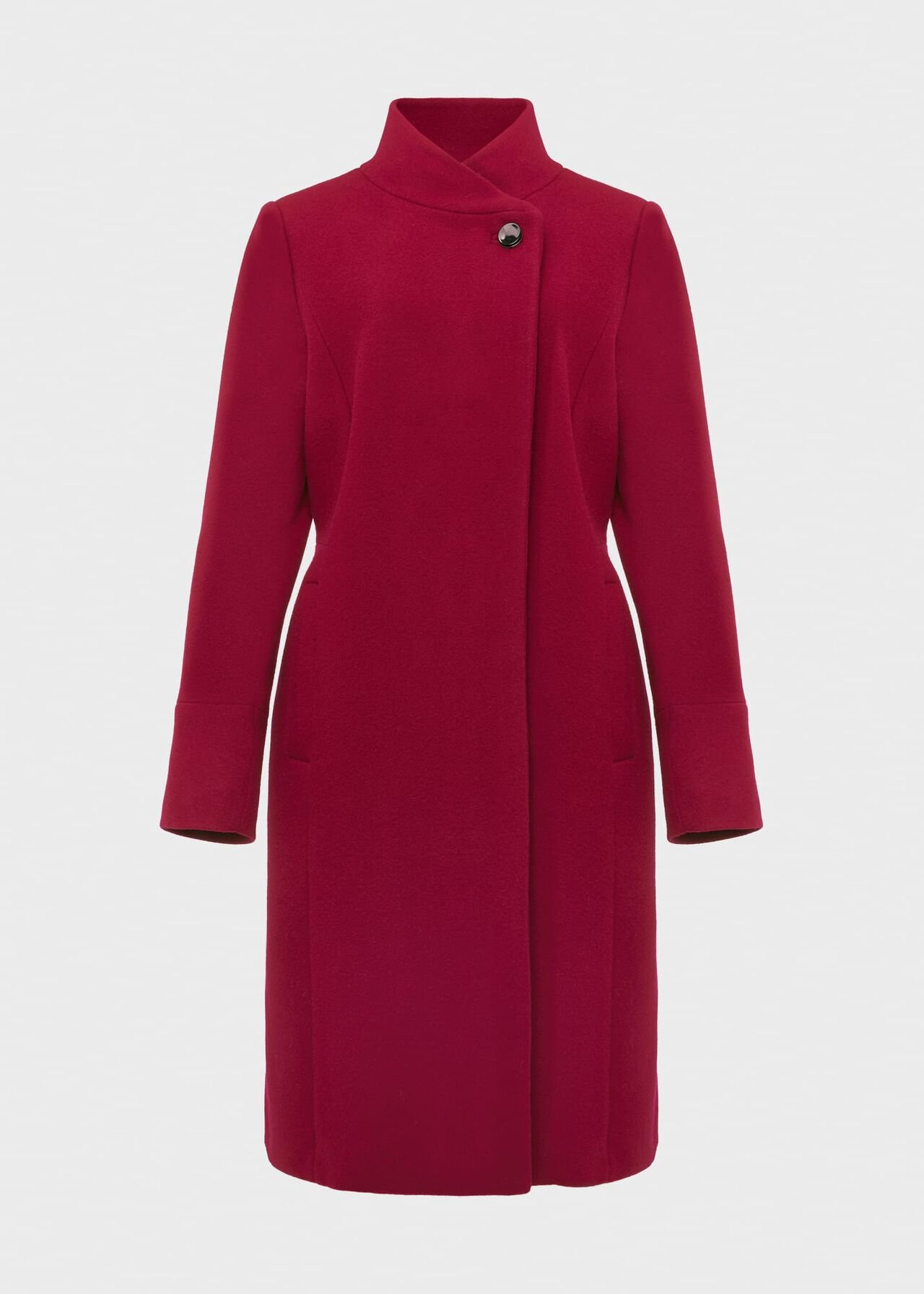 Maisie Wool Blend Coat, Dark Raspberry, hi-res
