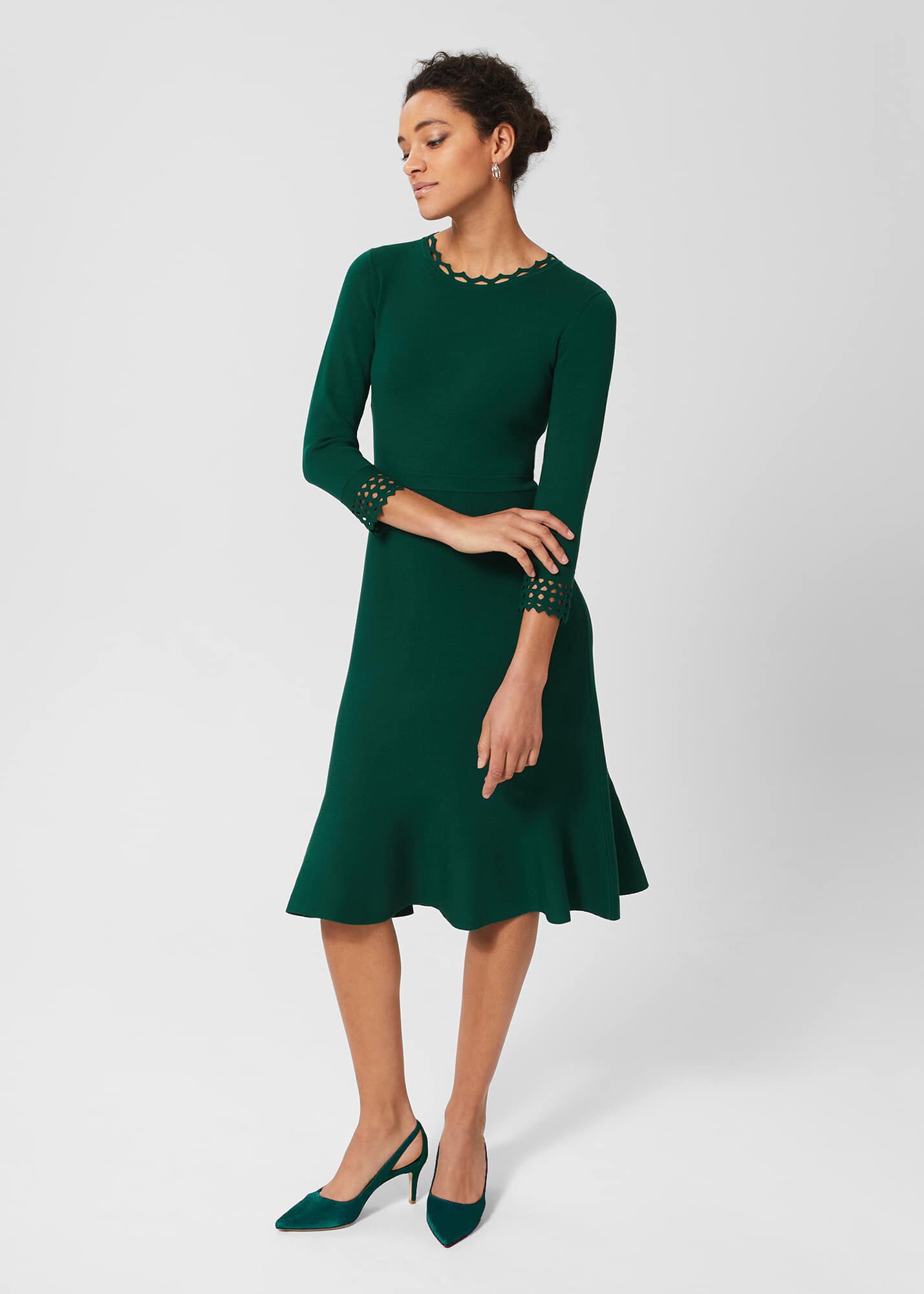 Hobbs emerald green dress hotsell