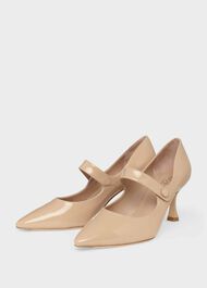 Sandra Patent Stiletto Court Shoes, Fawn, hi-res