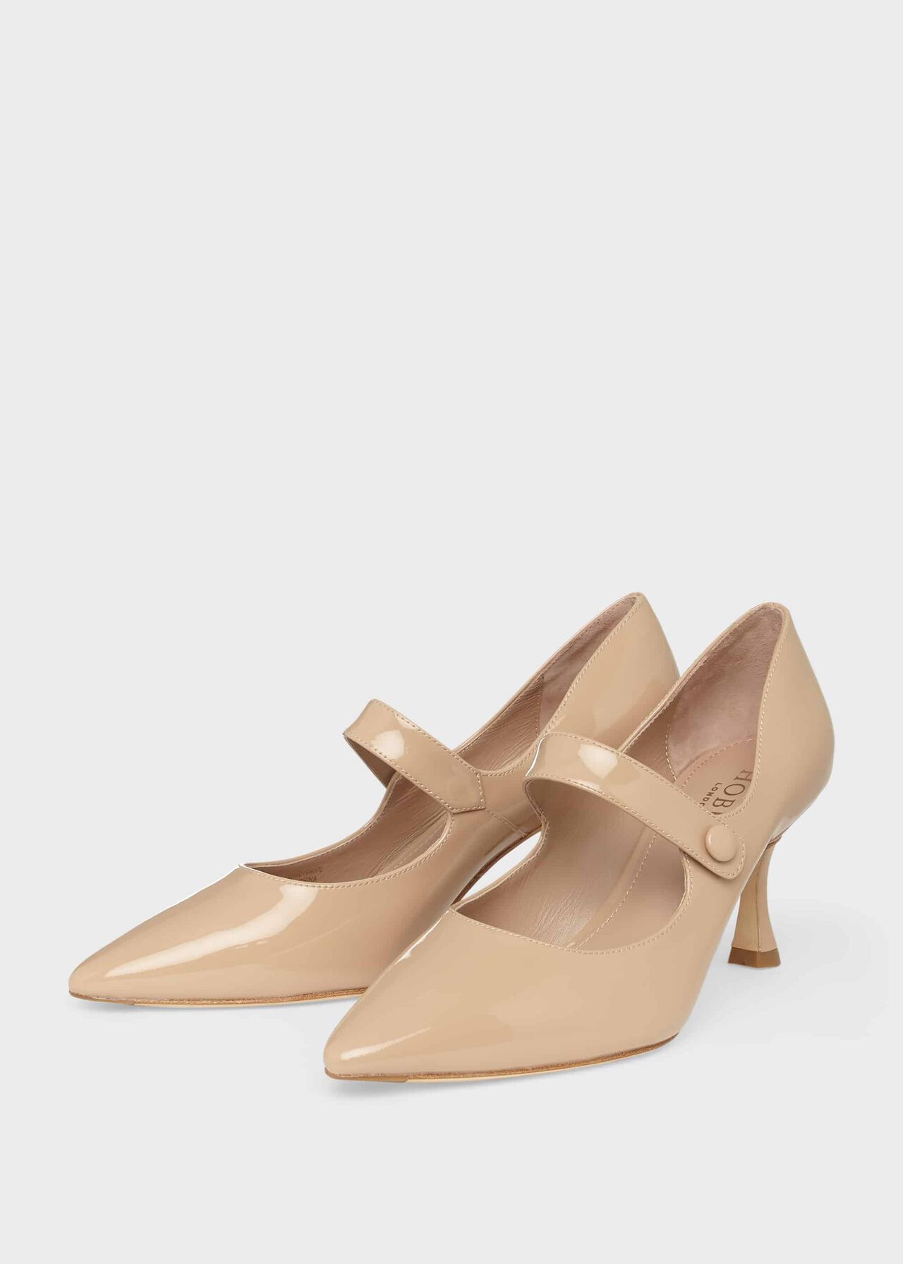 Sandra Patent Stiletto Court Shoes, Fawn, hi-res