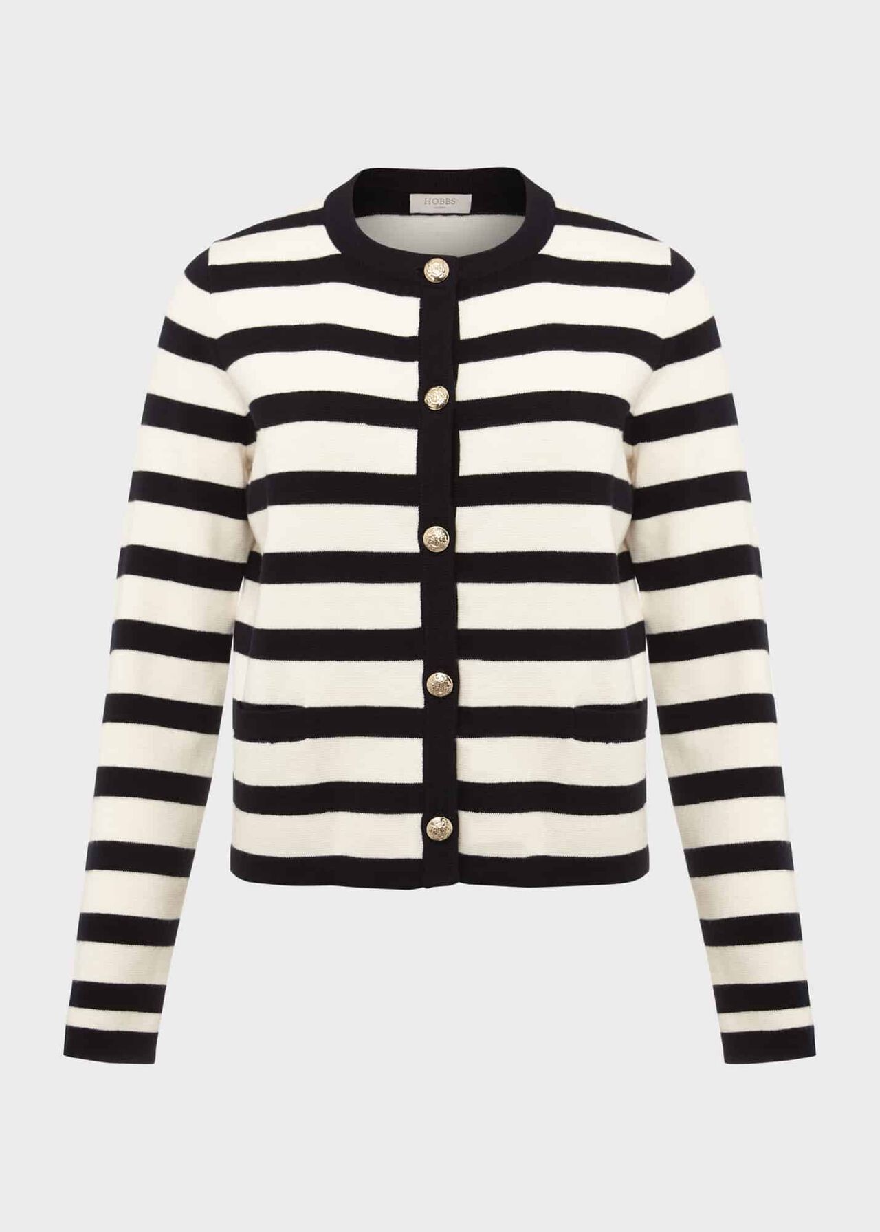 Nyra Stripe Jacket, Ivory Hobbsnavy, hi-res