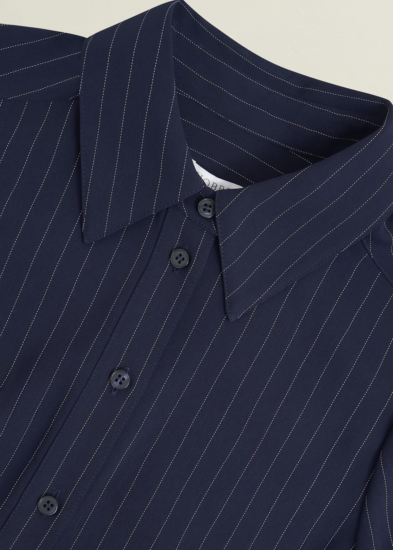 Hadley Pinstripe Shirt, Midnight Ivory, hi-res