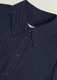 Hadley Pinstripe Shirt, Midnight Ivory, hi-res