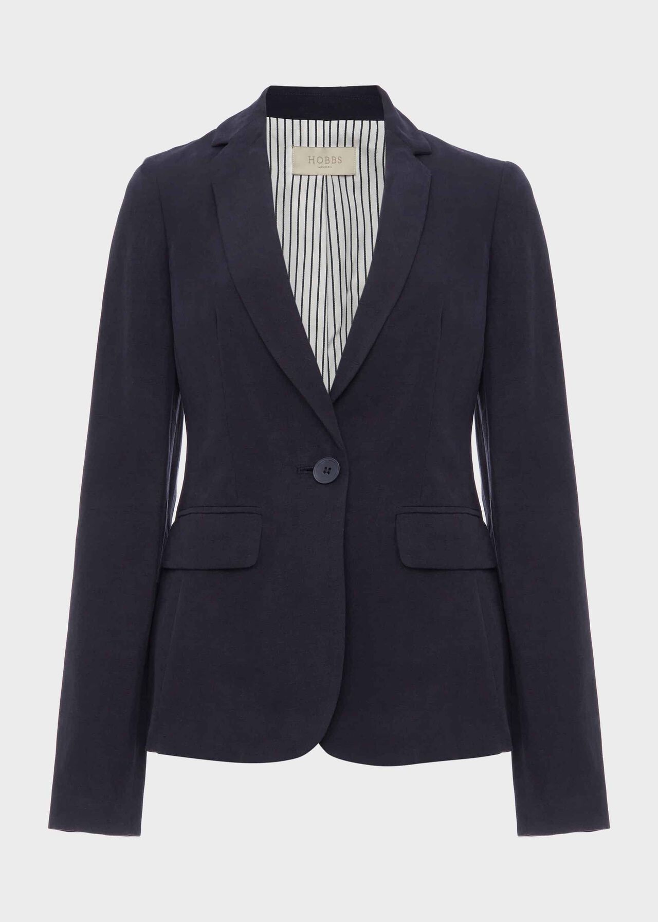 Trent Silk Linen Jacket, Navy, hi-res