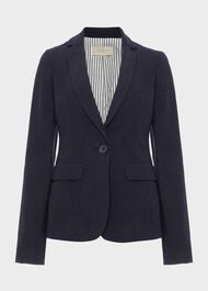 Trent Silk Linen Jacket, Navy, hi-res
