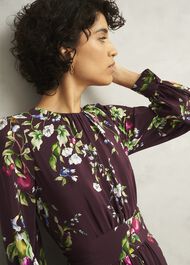 Iford Silk Dress, Onyx Red Multi, hi-res