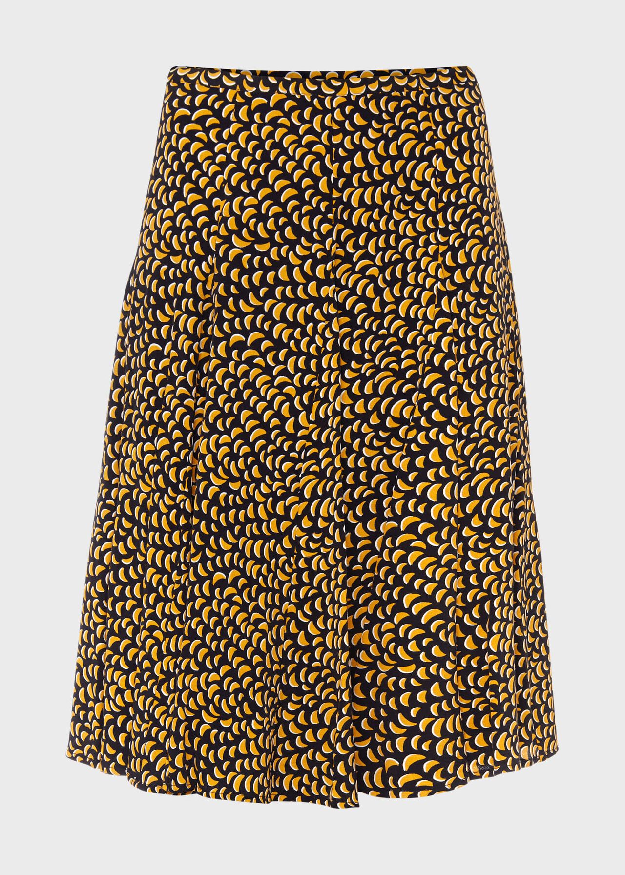 Inez Printed Skirt, Navy Ochre, hi-res