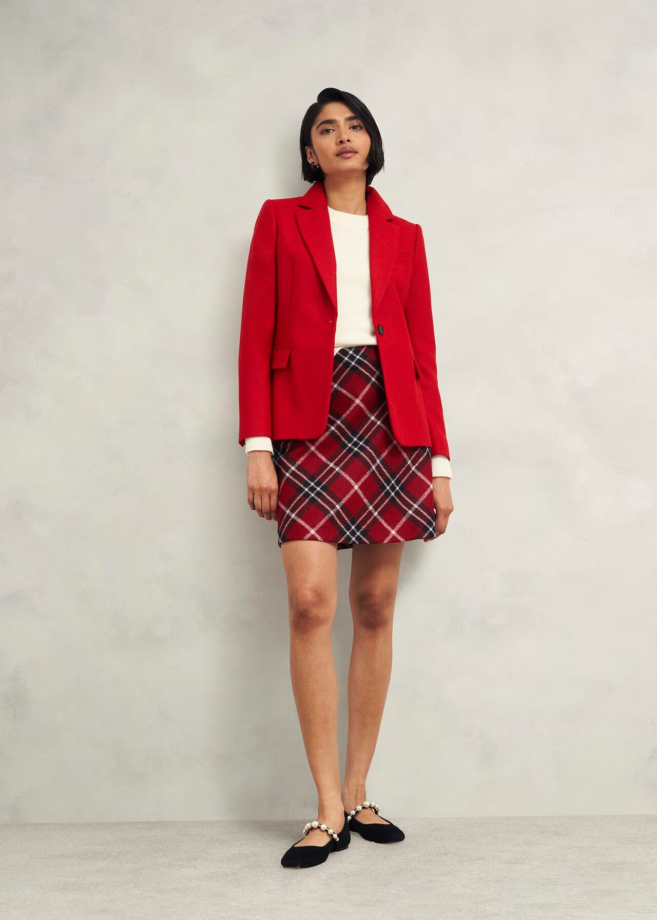 Teia Wool Skirt, Red Multi, hi-res
