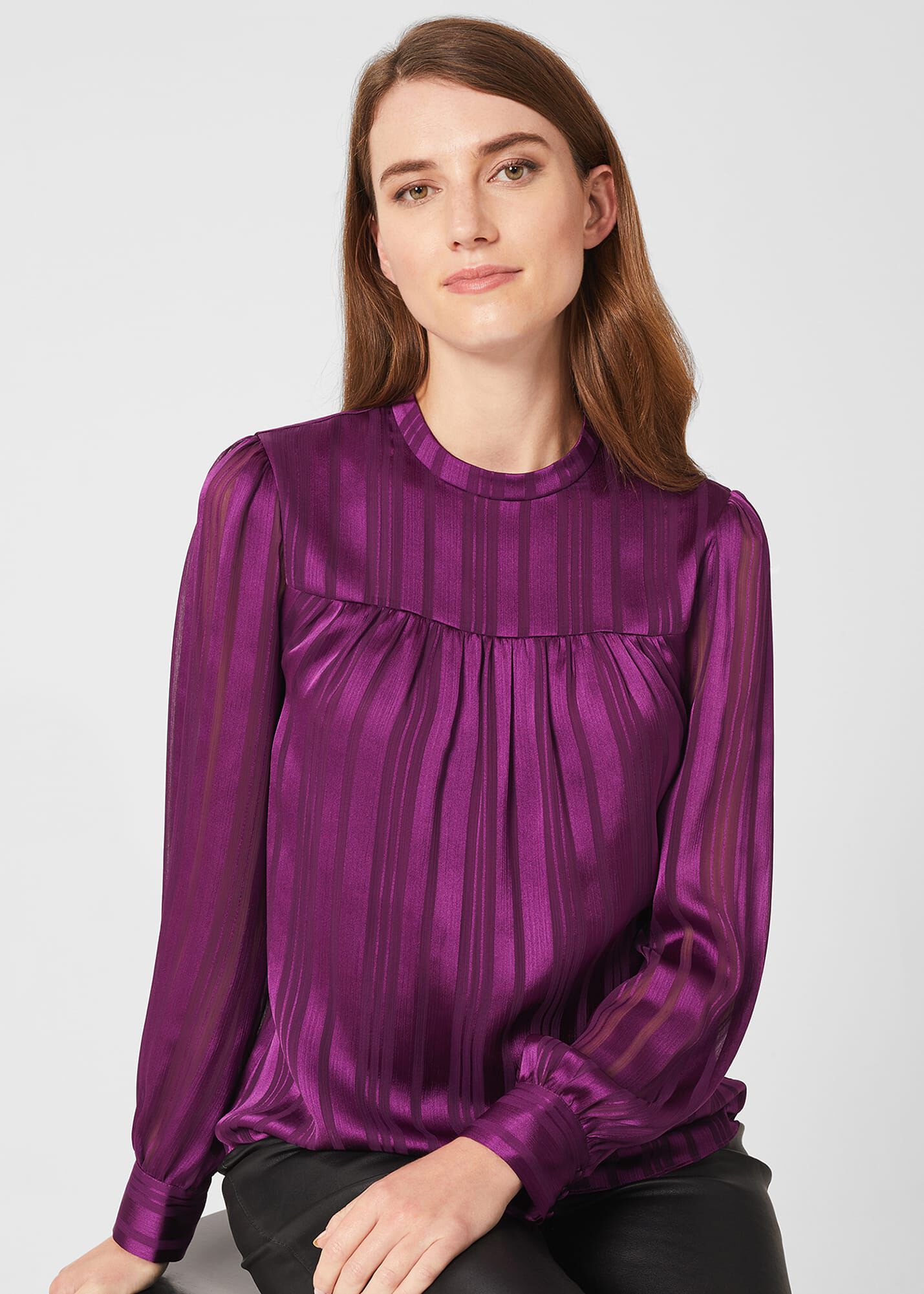 Purple dress blouses hot sale