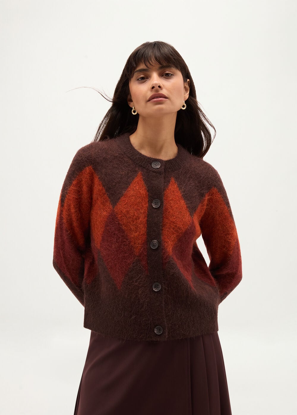 Izzy Argyle Cardigan With Wool