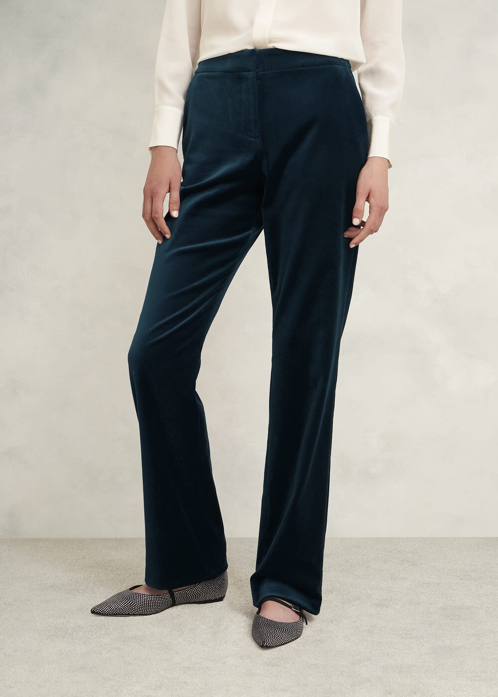 Luna Velvet Straight Pants, Riverside Blue, hi-res