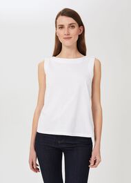 Maddy Cotton Vest, White, hi-res