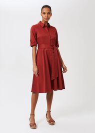Tyra Fit And Flare Dress, Rust, hi-res