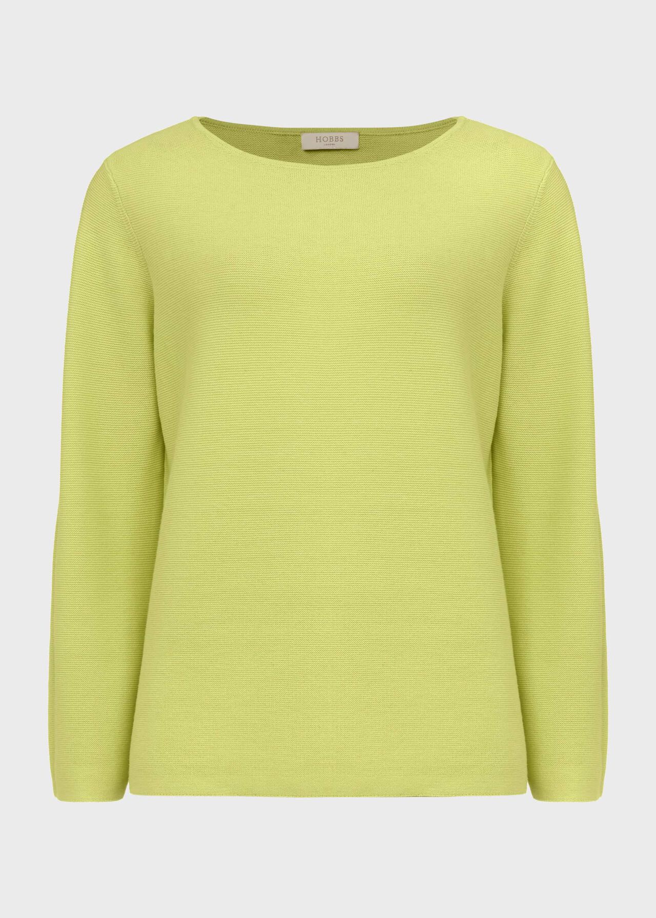 Beatrice Cotton Sweater, Lime Green, hi-res
