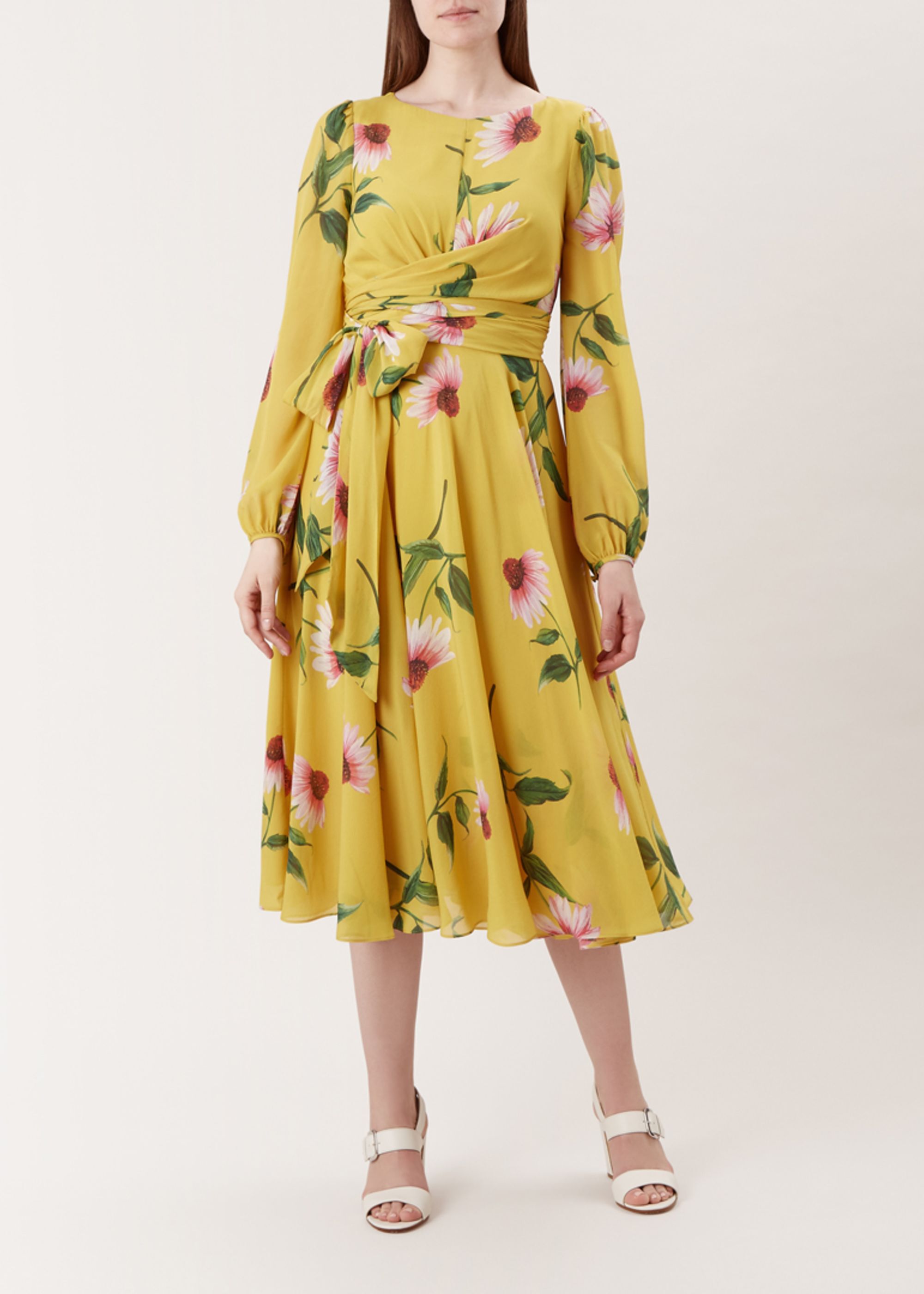 silk dress yellow