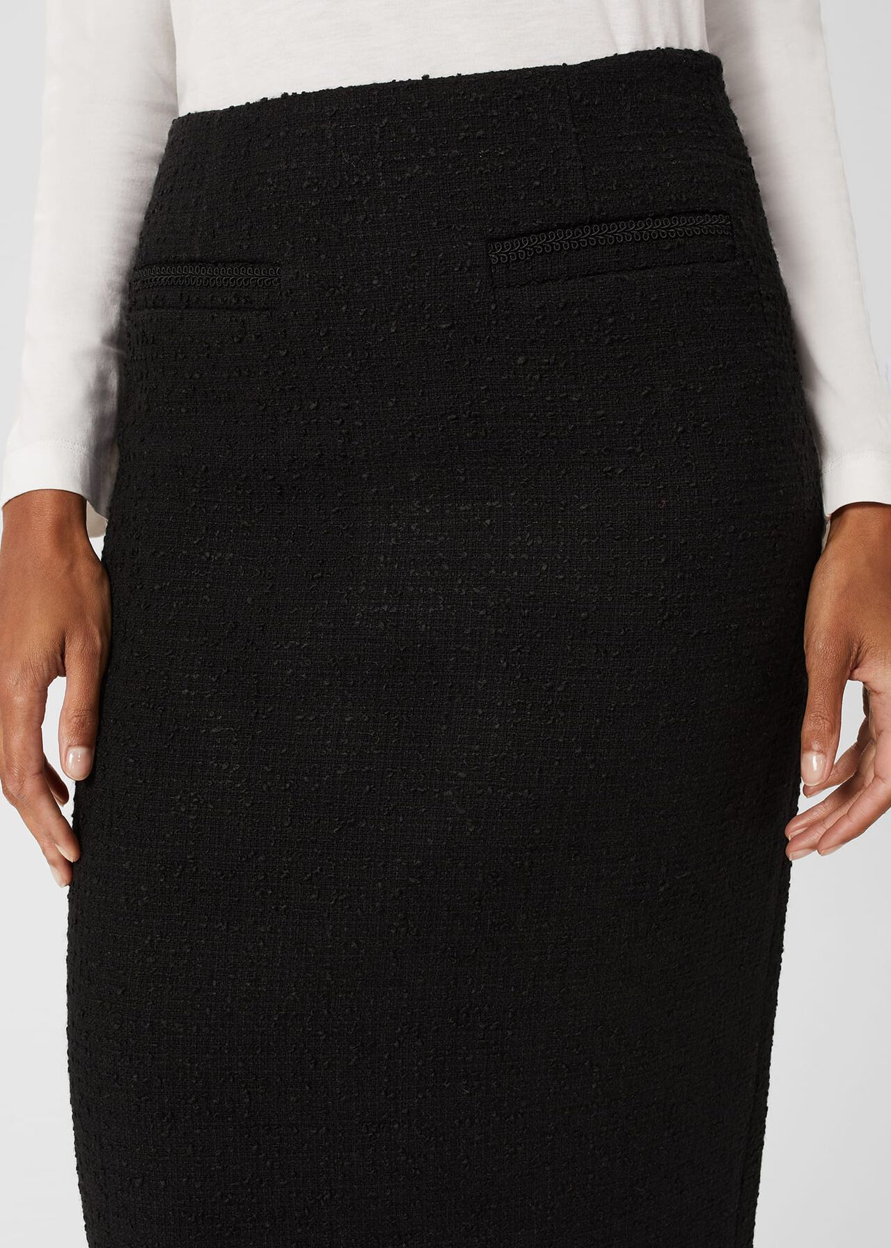 Gabi Tweed Skirt, Black, hi-res