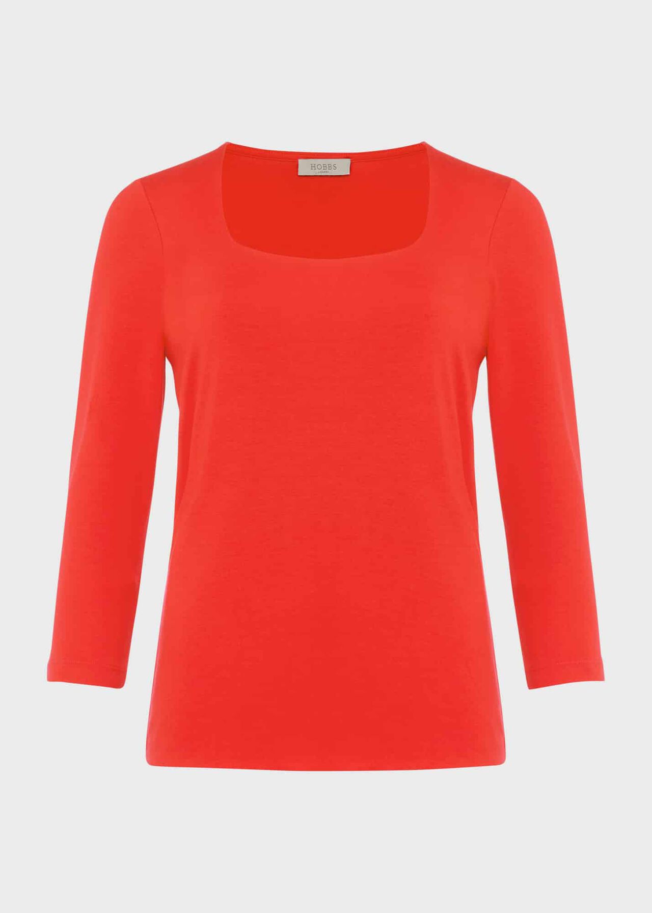 Debbie Double Fronted Top, Coral Red, hi-res