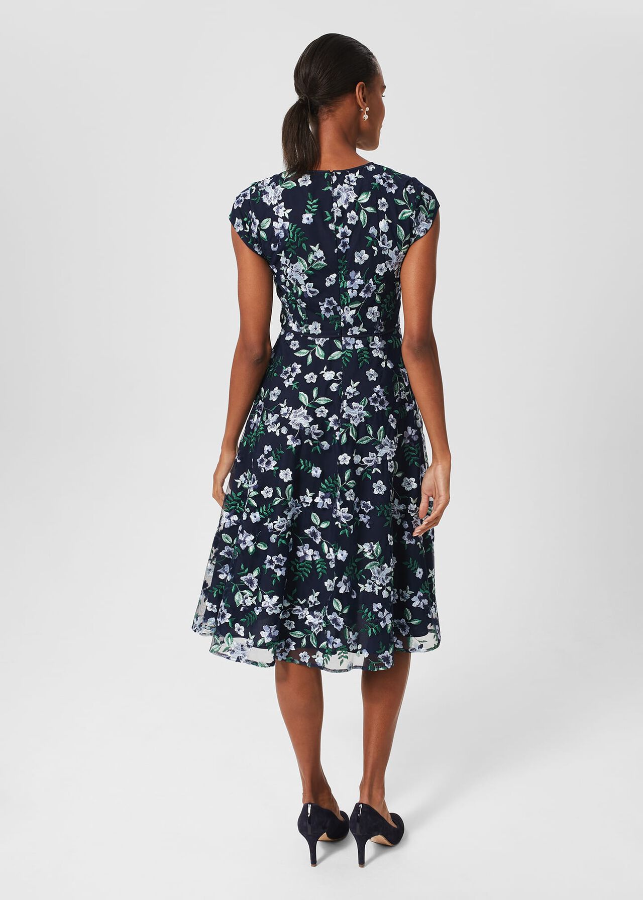 Tia Embroidered Floral Dress, Pale Blue Multi, hi-res