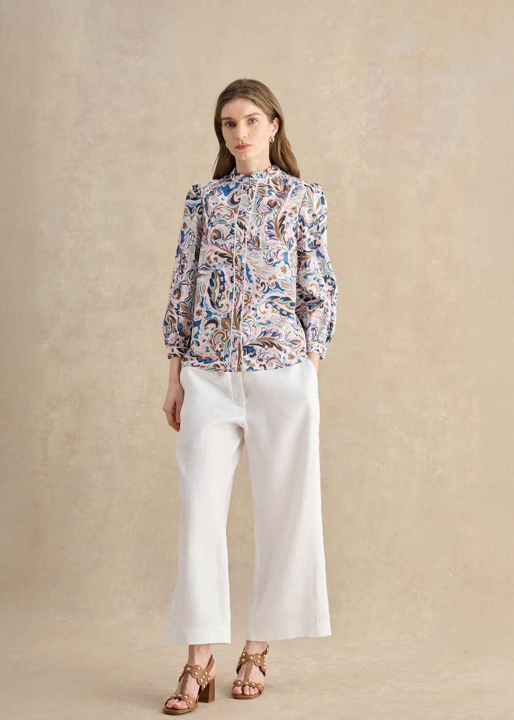 Petite Lillie Linen Cropped Trousers