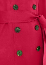 Petite Saskia Shower Resistant Trench Coat, Cerise Pink, hi-res