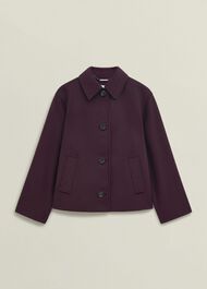 Zoe Wool Blend Jacket, Malbec Purple, hi-res