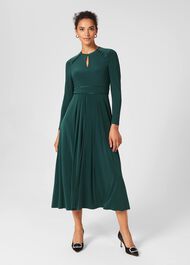 Marylise Jersey Fit And Flare Dress, Pine Green, hi-res