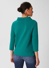 Betsy Textured Top With Cotton , Ocean Green, hi-res