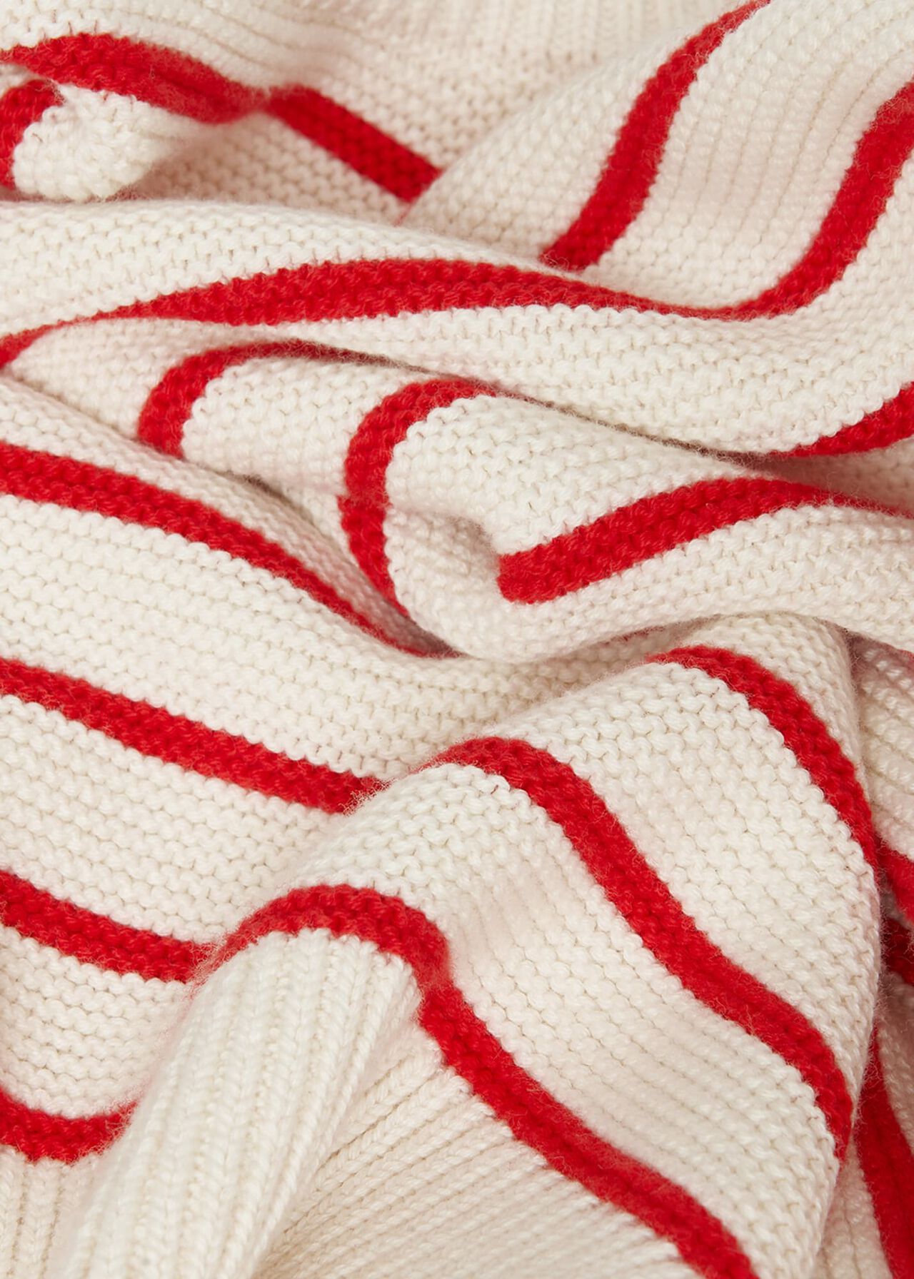 Abigail Cotton Stripe Jumper, Ivory Flame Red, hi-res