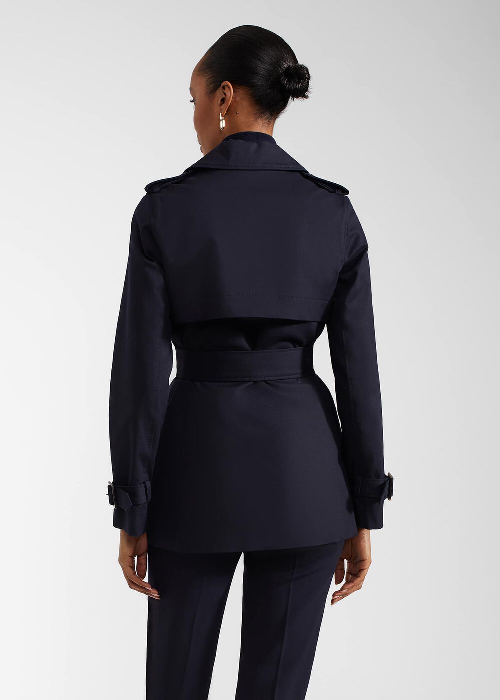 Shea Shower Resistant Trench Coat, Navy, hi-res