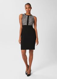 Brienna Shift Dress, Black Ivory, hi-res