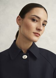 Vivienne Shower Resistant Trench Coat, Navy, hi-res